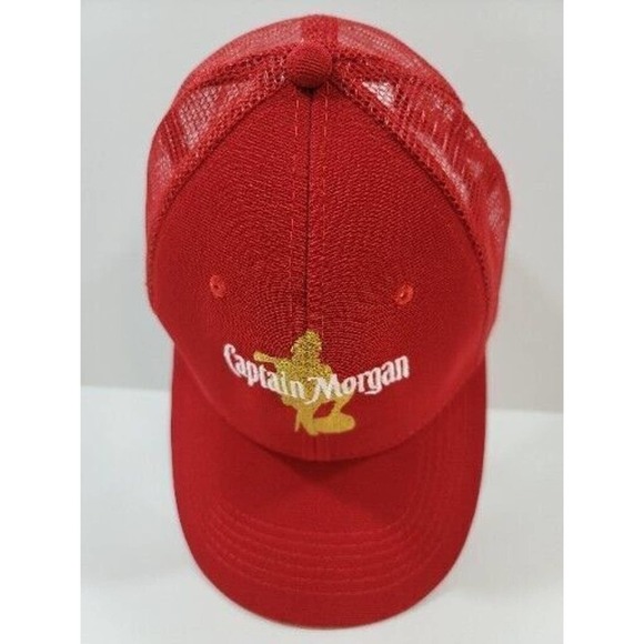 Captain Morgan Hat Cap Strap Back Red Gold Whiskey Casual Adjustable Mens - Picture 6 of 6